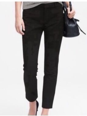 Banana Republic Sloan Mid-Rise Straight Trouser Ankle Pant Career Black 12